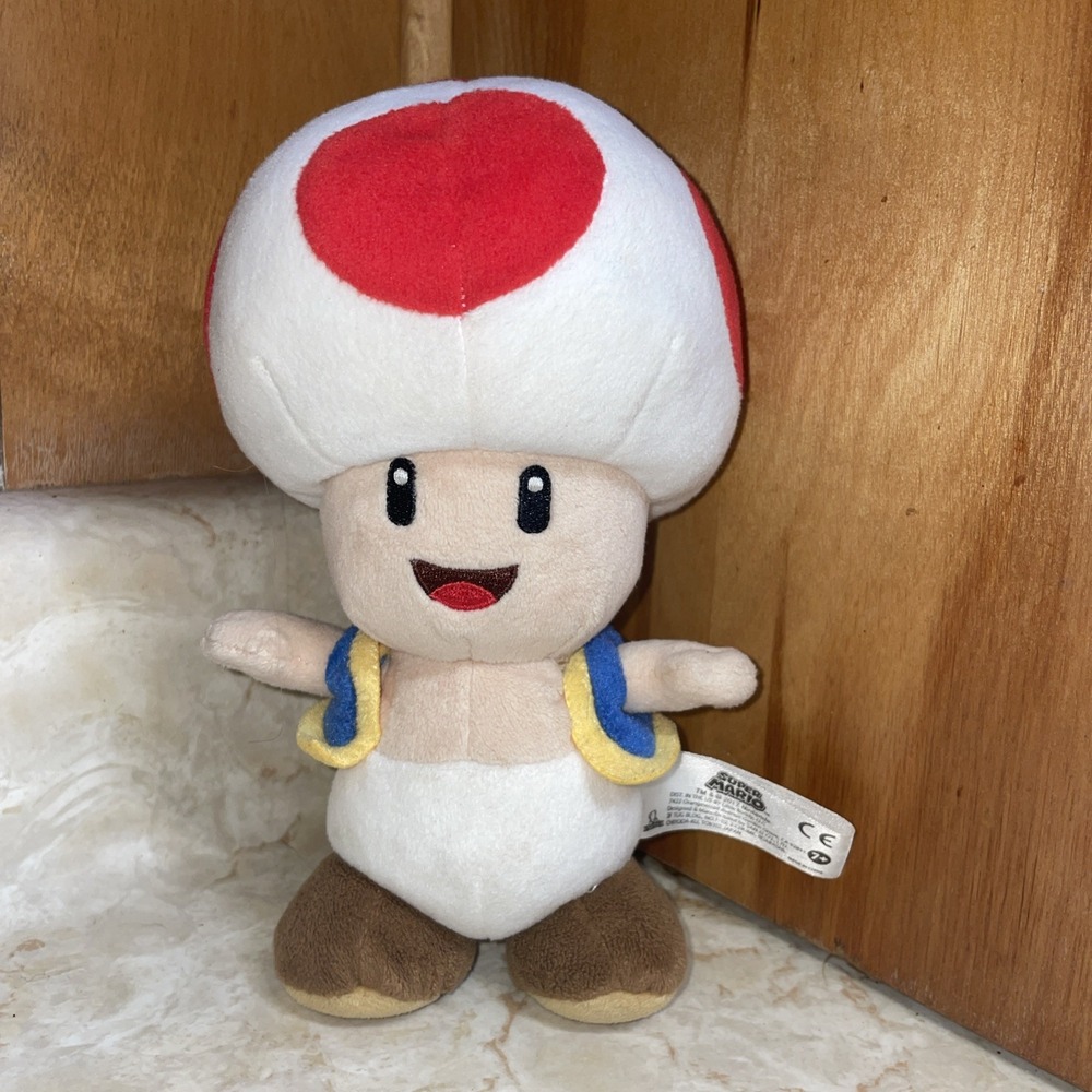 2017 Nintendo licensed Super‎ Mario Plush Toy 8 Toad CLEAN